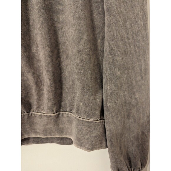Anthropologie Eri + Ali Small Pullover Acid Wash Ruffle Grey Distressed - Picture 12 of 13